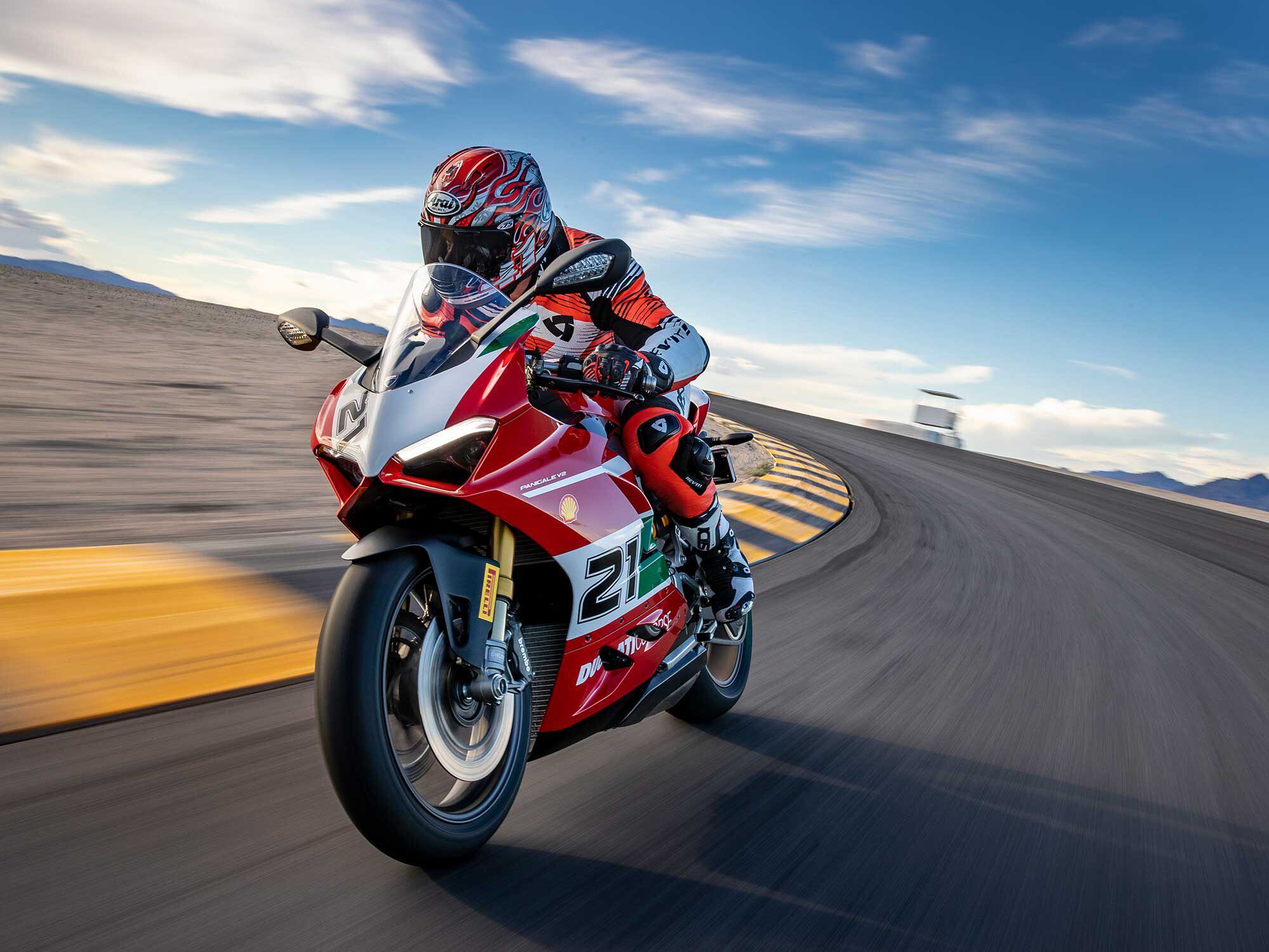Ducati’s Panigale V2 Bayliss was born for trackdays.
