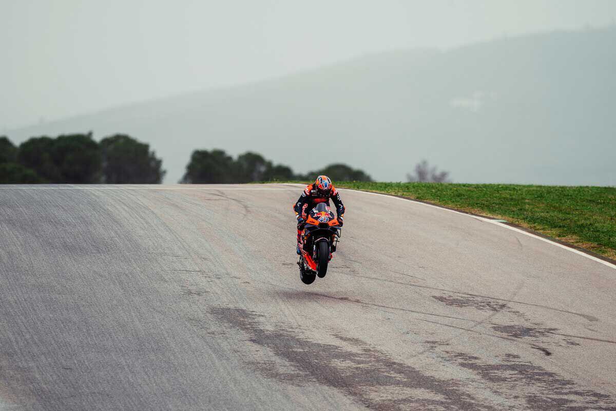 Miller may make too many mistakes, but he is thrilling to watch. Here he flies his 2024 RC16 during Friday practice at Portimão.