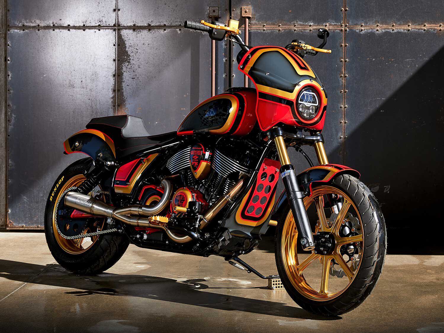The Chief Dark Horse Hart got his hands on packs the higher-compression Thunder Stroke 116 engine and Ride Command system as standard.