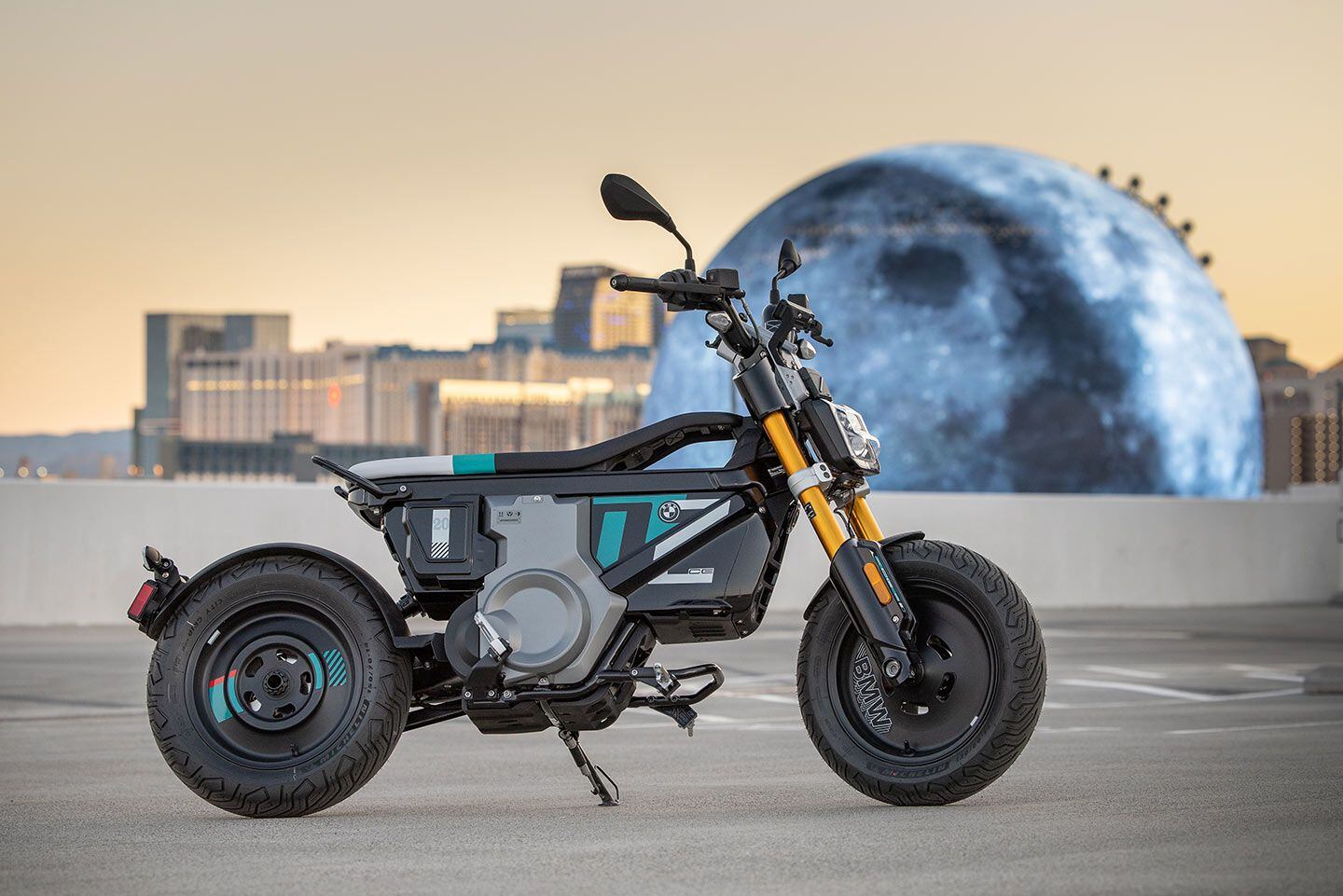There are a lot of ways to burn up a few watts of electric power in Las Vegas. The 2024 BMW CE 02 electric don’t-call-it-a-scooter two-wheeler makes a good city bike.