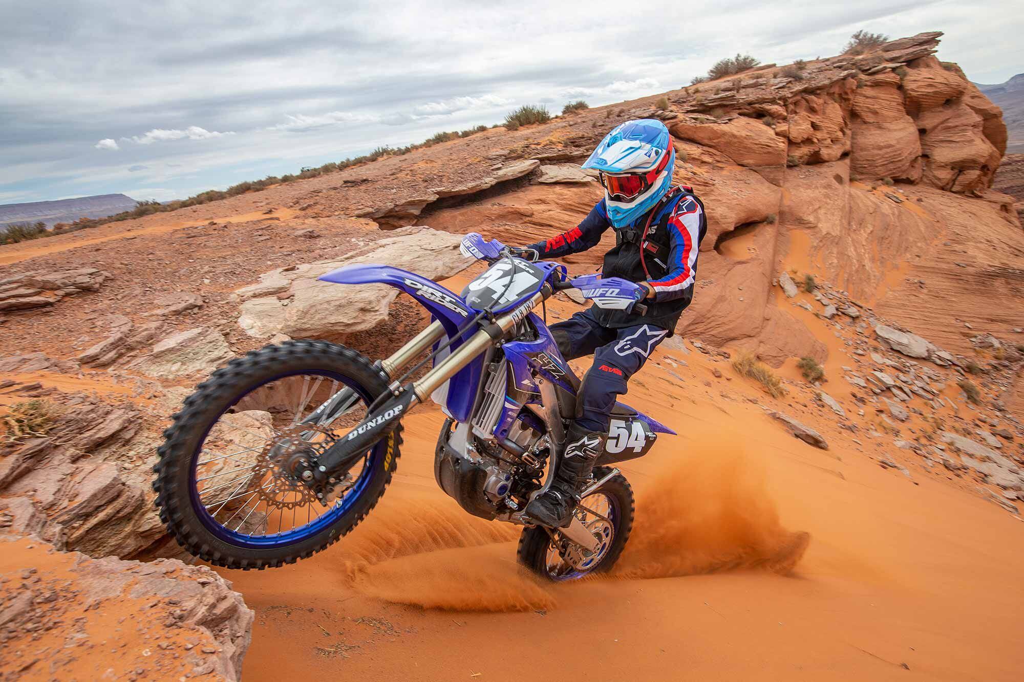 One of the YZ250FX’s only weaknesses is that it doesn’t pull as far in the rpm range as the EX 350F and FX 450.