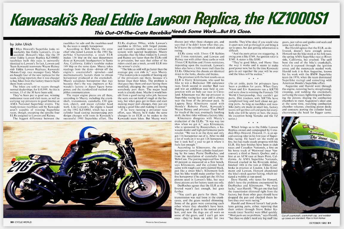 Kawasaki’s KZ1000R groomed many US racers for Grand Prix success.
