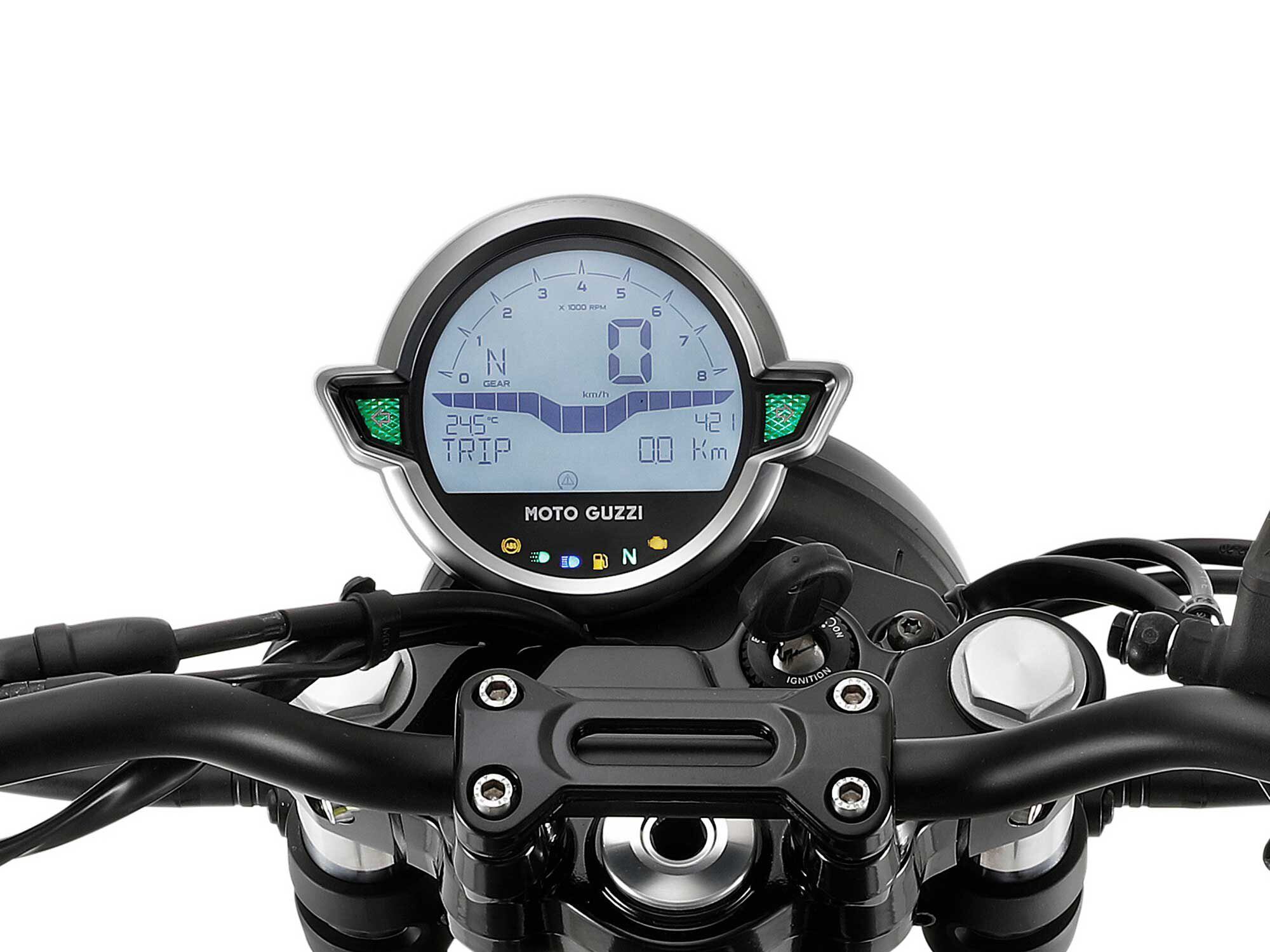 The V7 Stone’s digital instrument cluster.