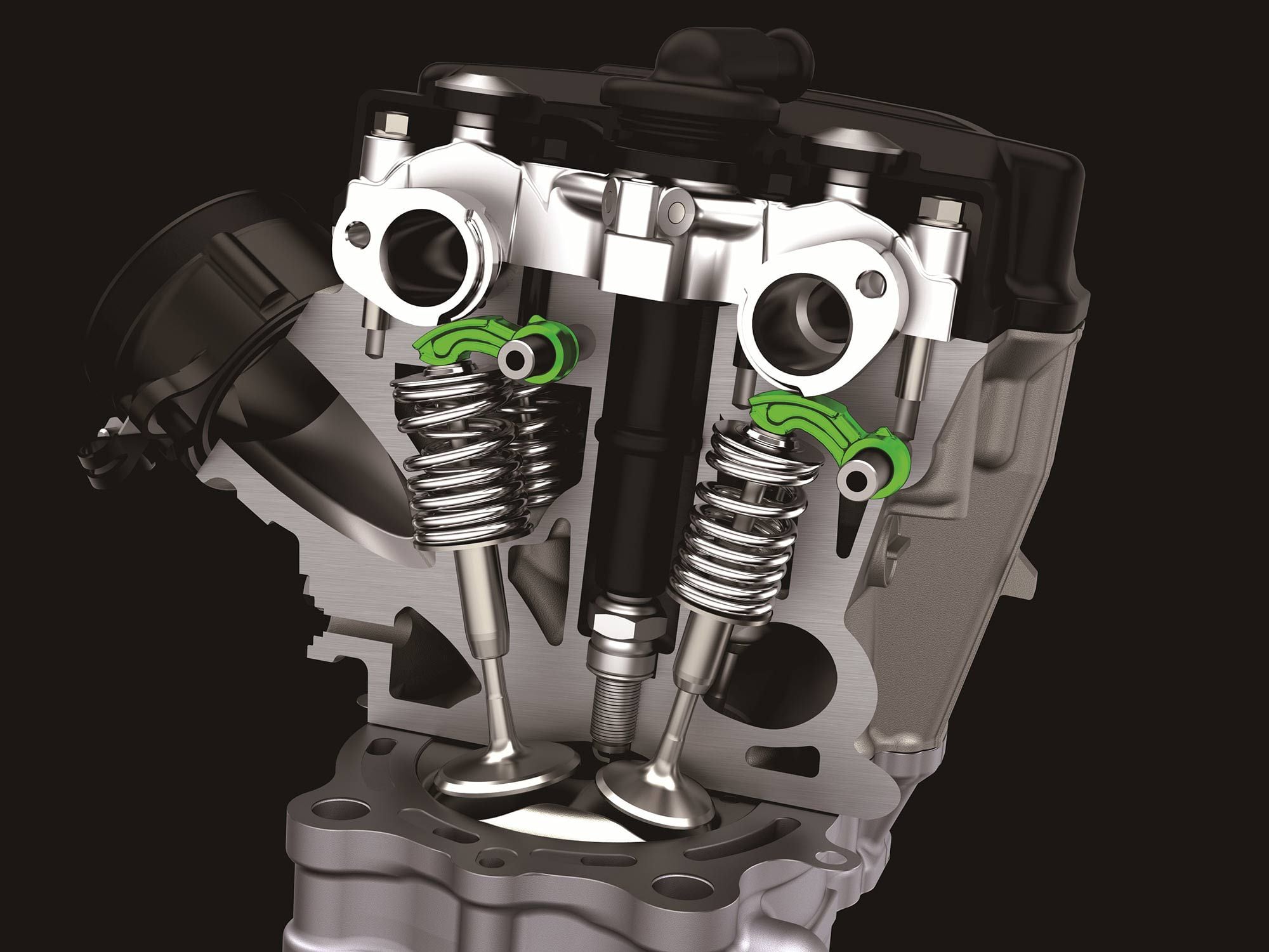 Valves are smoothly accelerated and decelerated by the cam lobe (here with a finger follower in between the two).