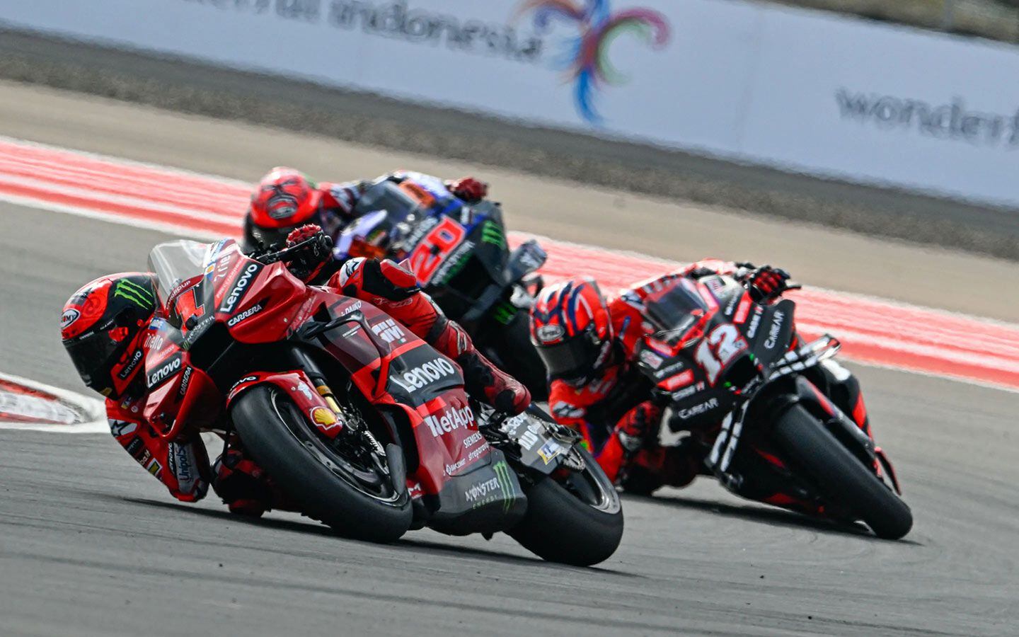 Bagnaia did get some pressure from Maverick Viñales and Fabio Quartararo near the end of the race.