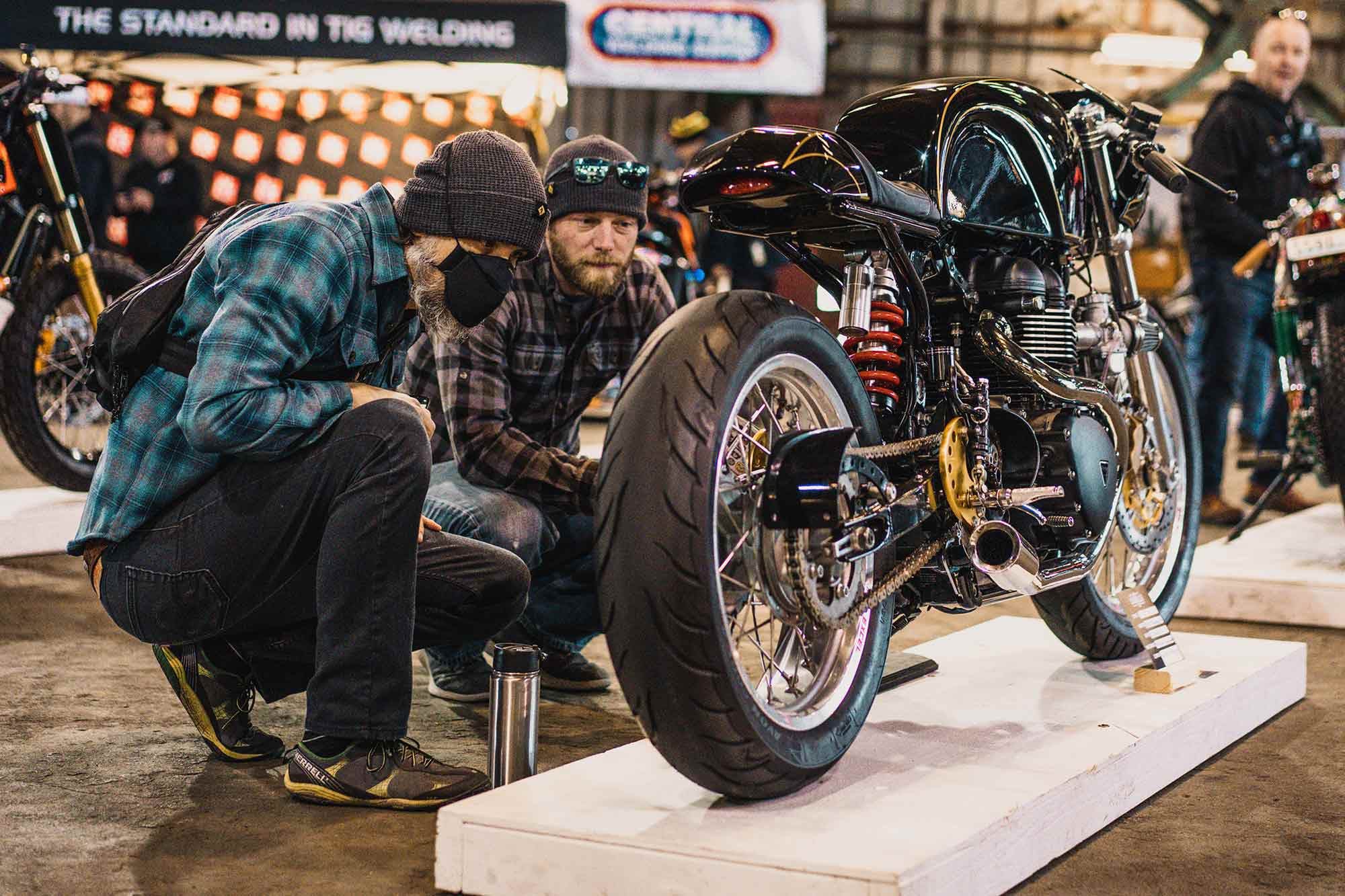 This Triumph cafe racer by Dustin Kott will be delivered to actor Ryan Reynolds after the One Show.
