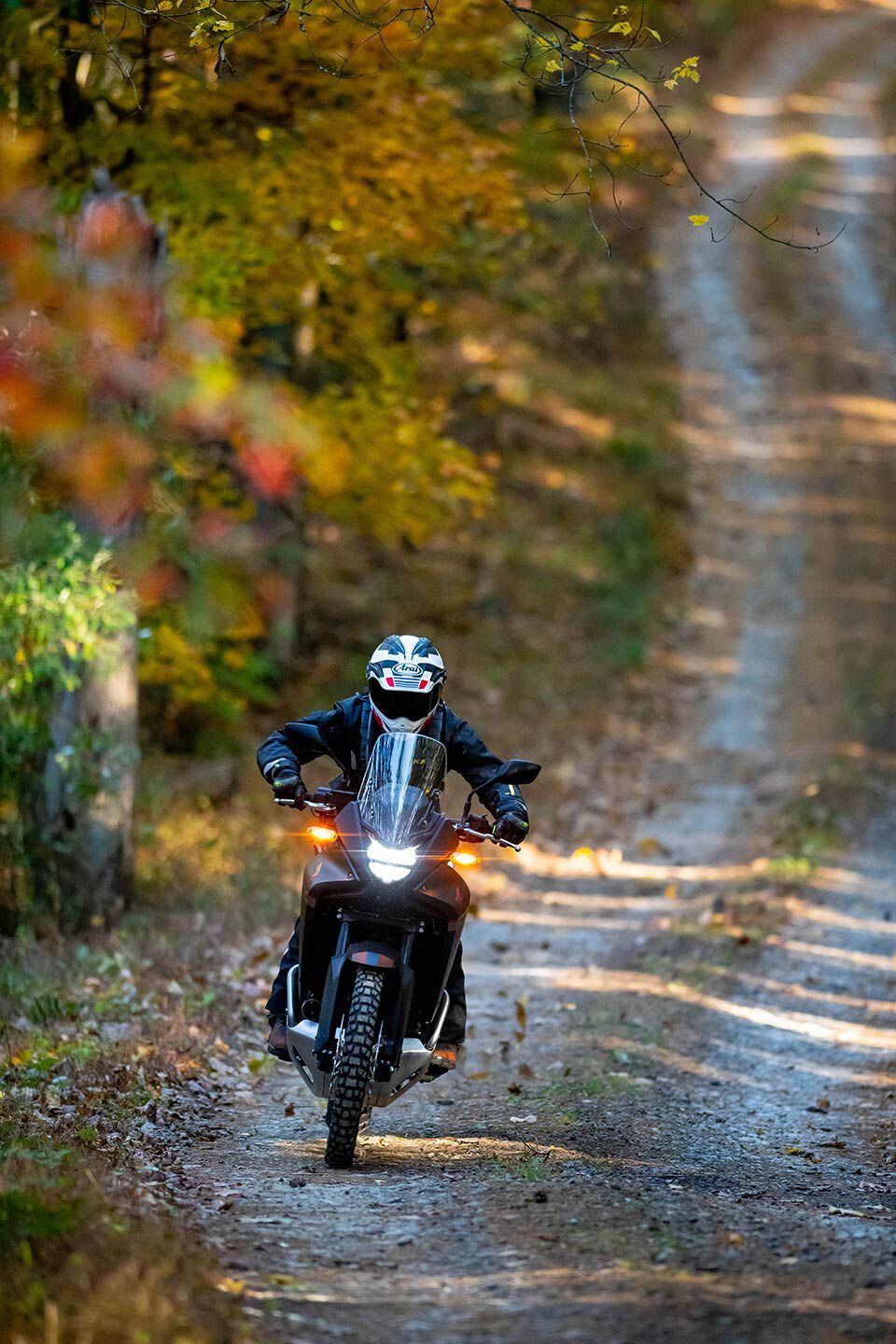 The Transalp is a gravel road weapon.
