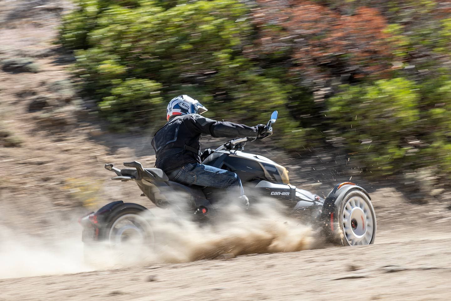 With less traction off-road, the Ryker’s handling is lighter and easier to steer.