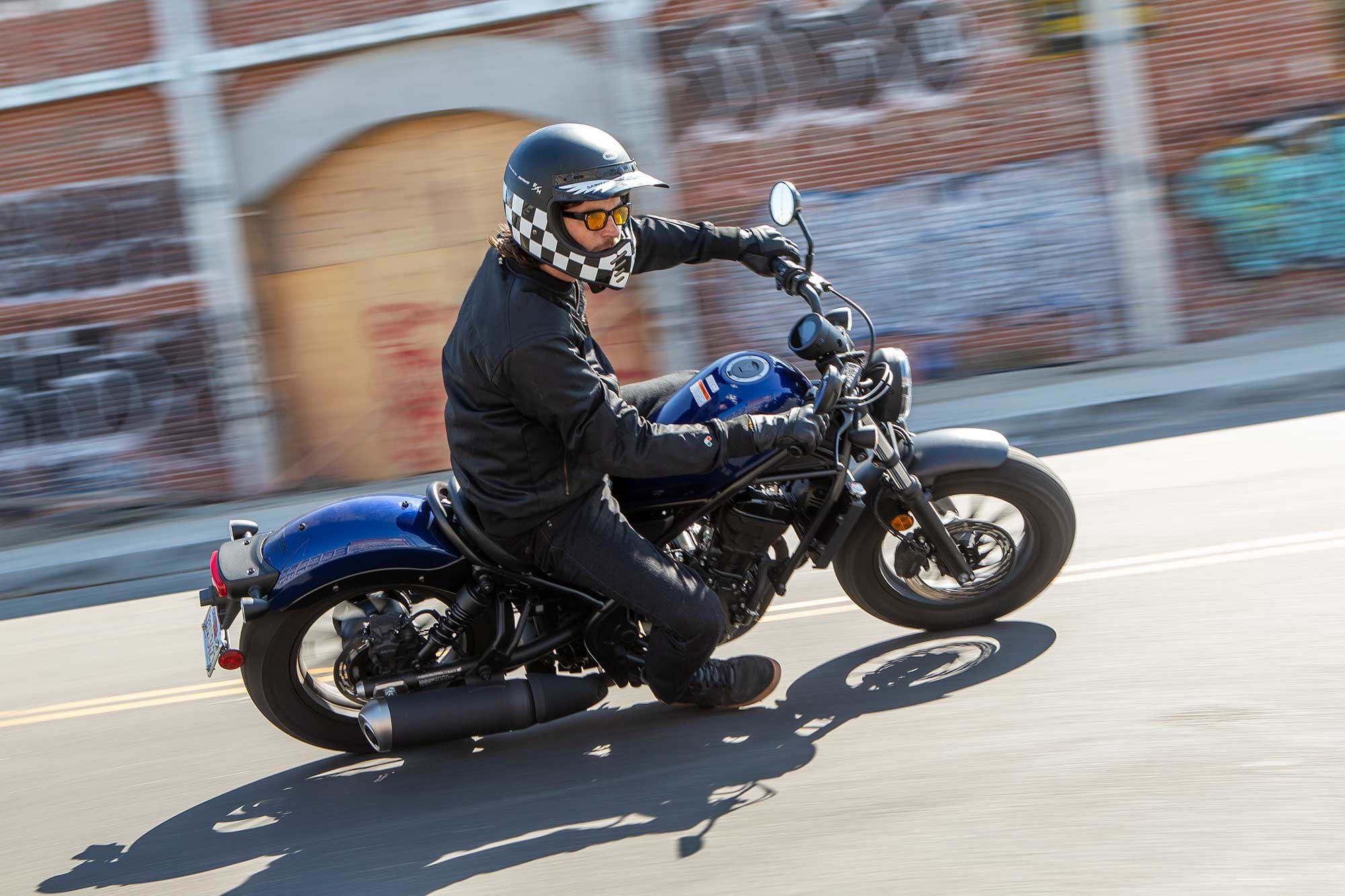 Firm suspension and low CG make the Rebel an engaging ride.