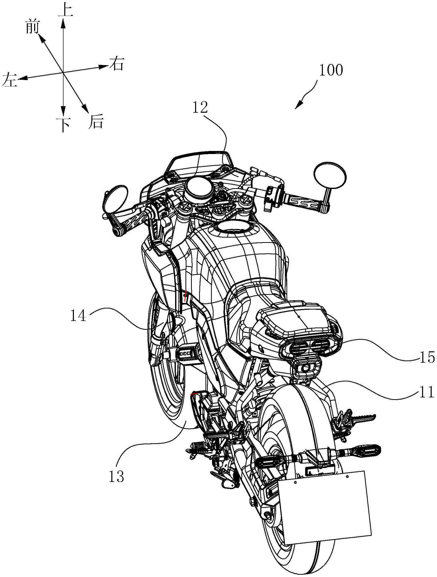 This patent illustration provides a good look at the rear of the bike.