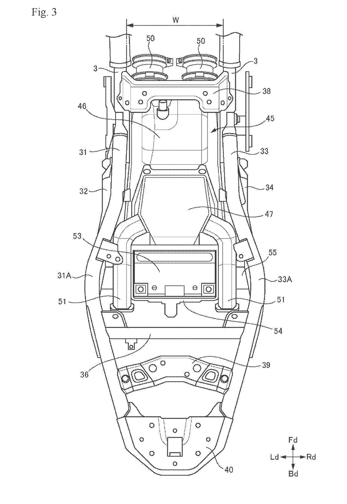 That location allows more room for the fuel tank as well, though air intakes would now face rearward.