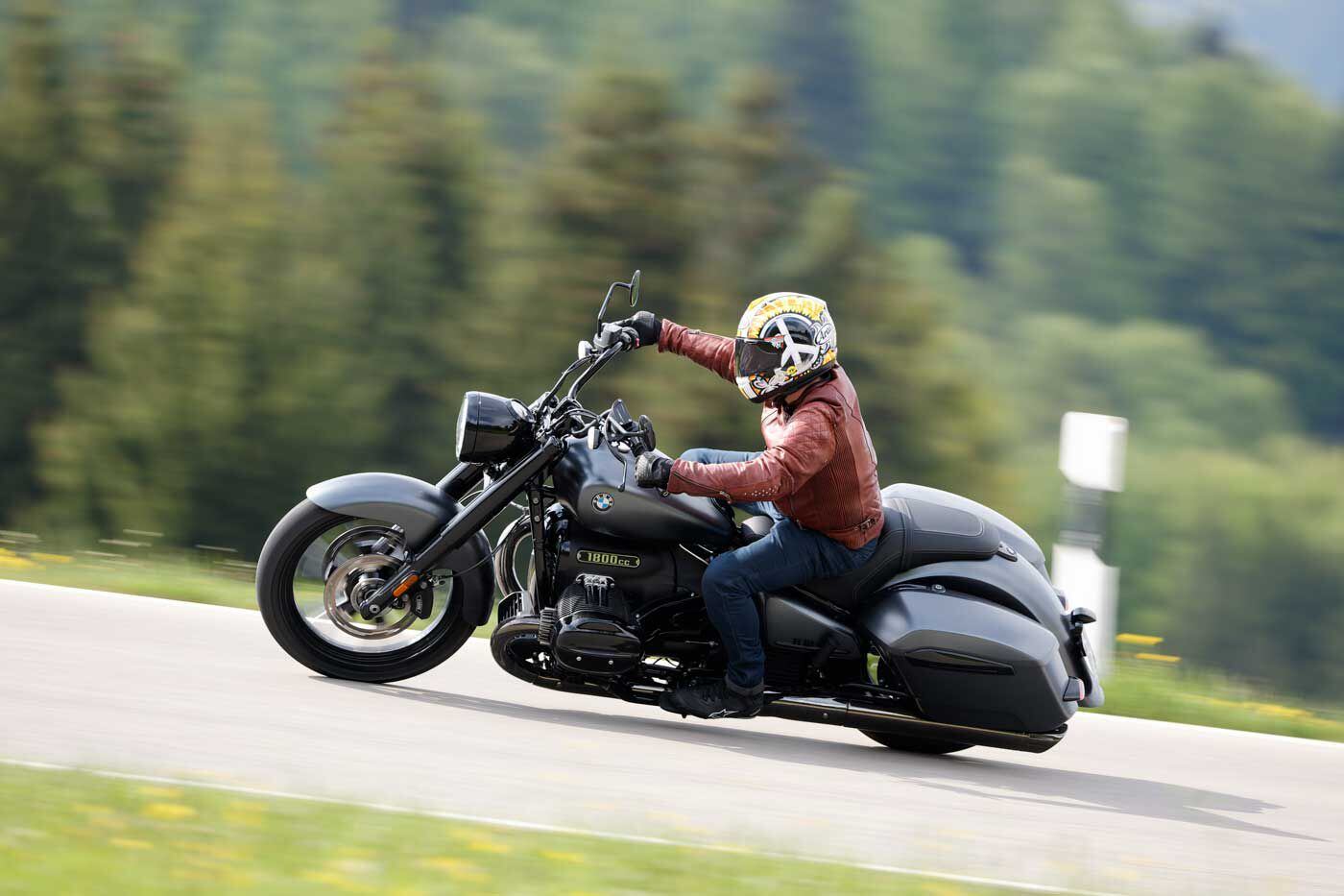 Although it tips the scales at 825 pounds, the Roctane handles curving roads well as a hot-rod cruiser.
