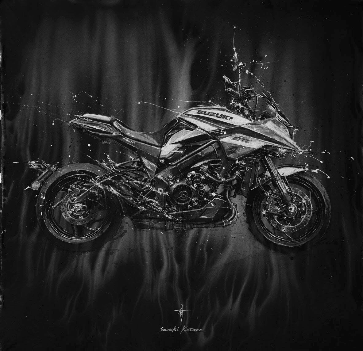 The 2024 Katana comes with a collectible 24 x 24 inch lithograph reproduction of Japanese artist Makoto Endo’s Katana illustration, originally featured in <i>Cycle World</i> magazine.