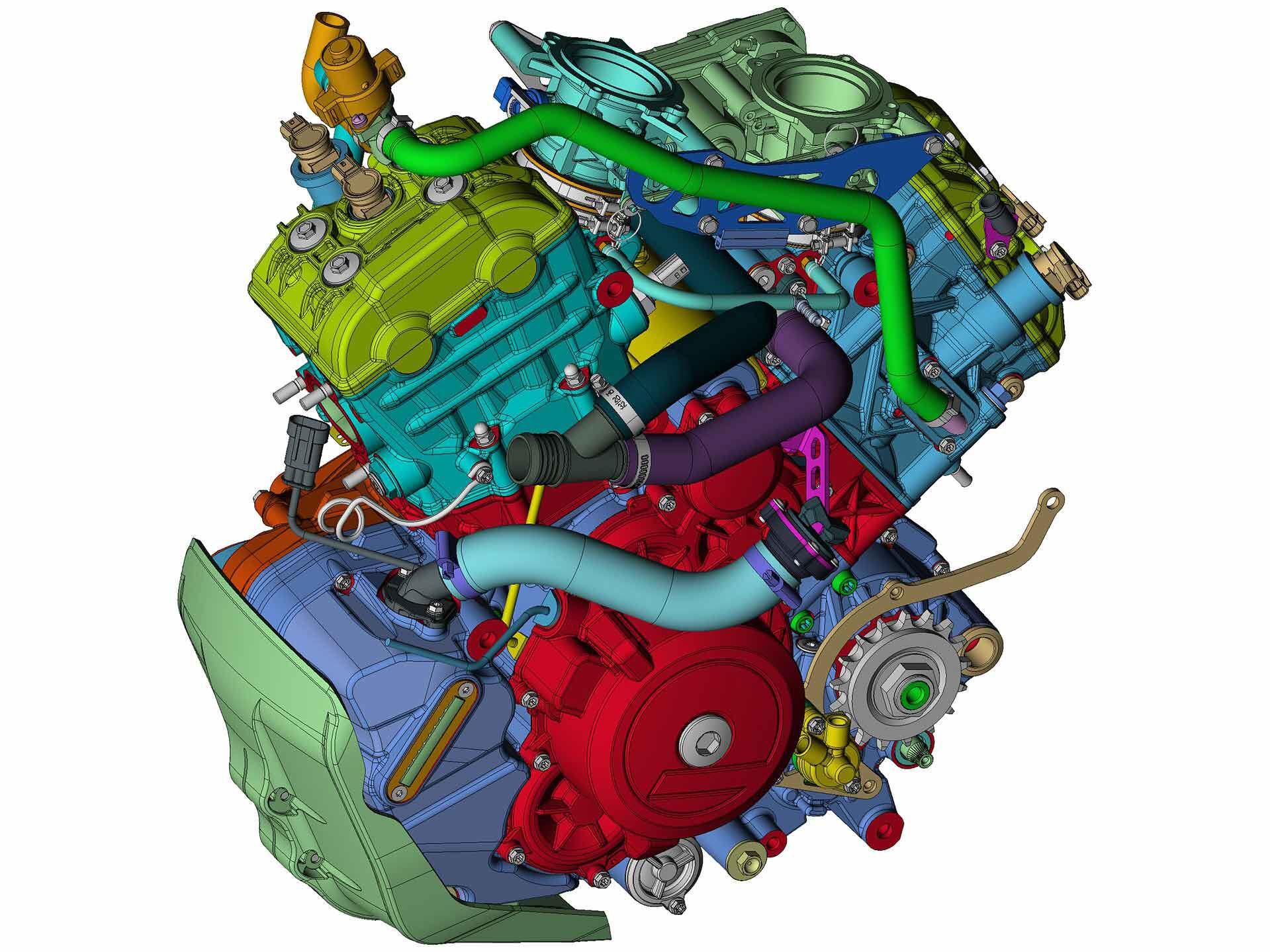 Qianjiang’s new patents show a V-twin motor that nearly mirrors the “1290″ unit seen in KTM’s Super Duke R and Super Adventure R models.