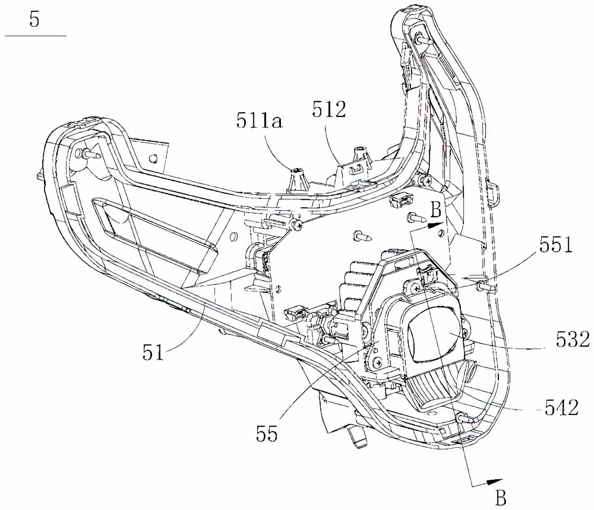 Detailed illustration of the headlight.