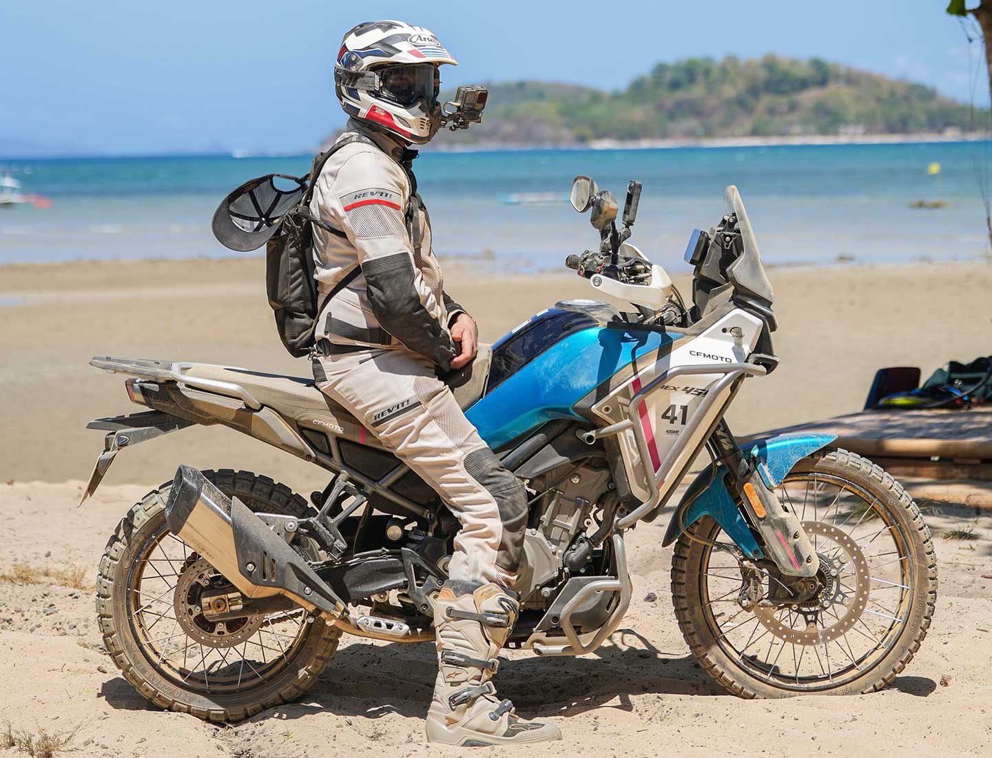 Our steed for the ride around El Nido, an Ibex 450 equipped with engine guards and an accessory tall seat.