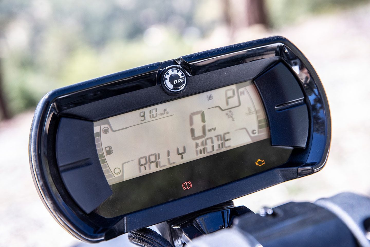 The 2023 Can-Am Ryker Rally retains the same digital dash we saw previously on the 2019 model.