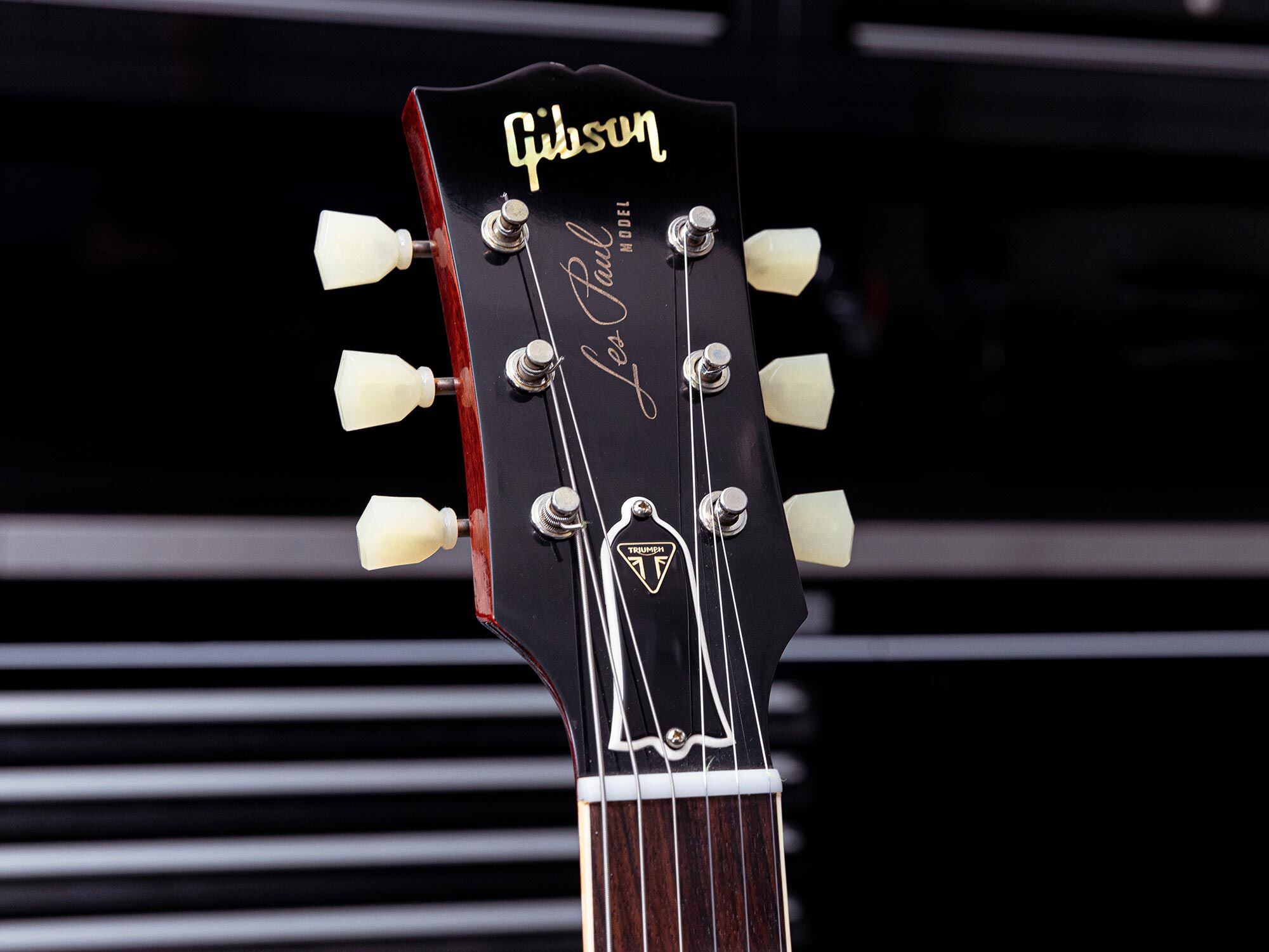It’s not often you see Triumph badging on a Gibson Les Paul.