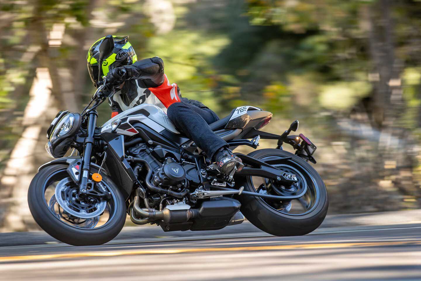 Twisty backroads are the 765 R’s jam.