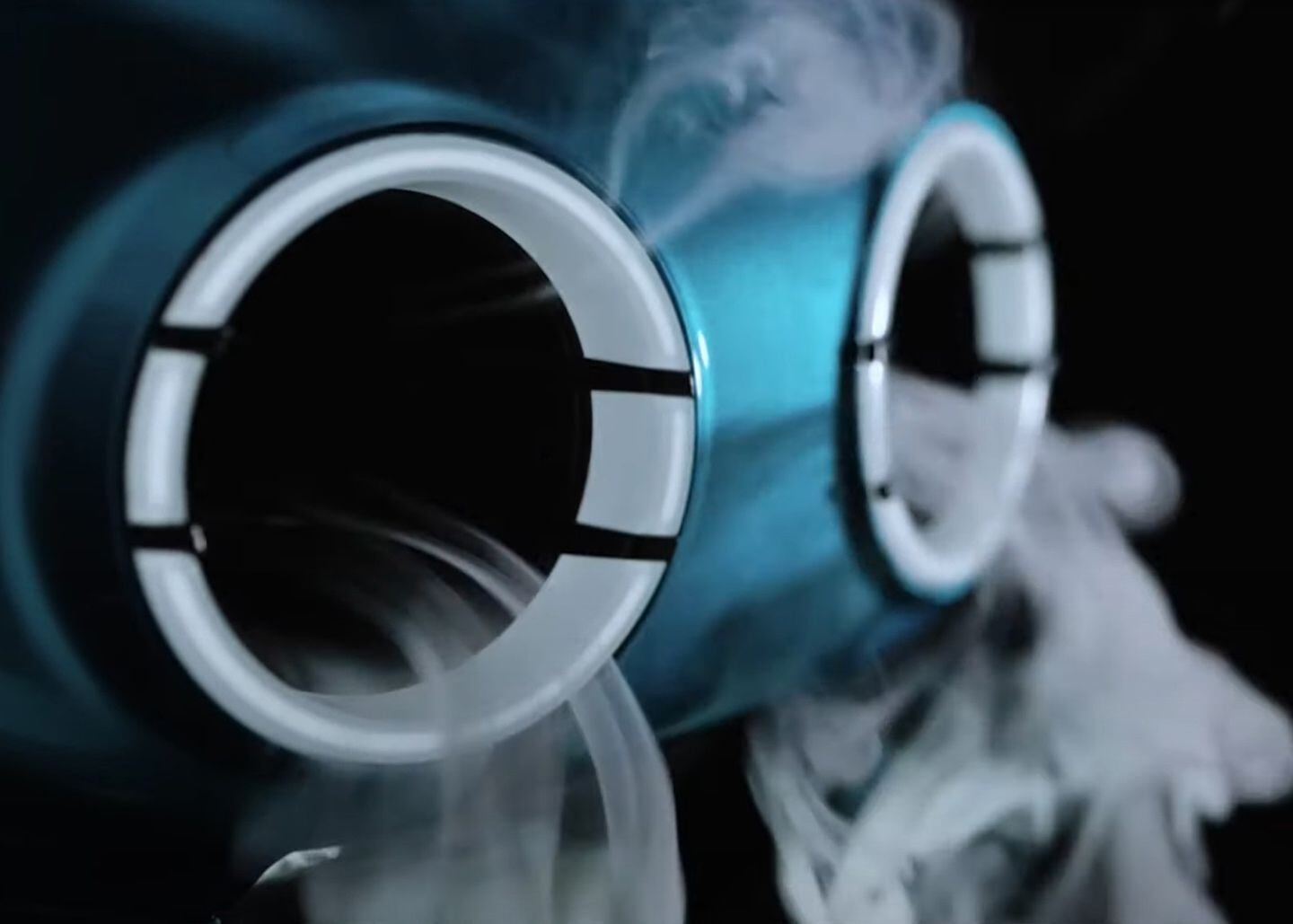 Daytime running lights surround two round intake ducts giving the appearance of retro headlights; the actual headlight is a rectangular unit tucked away lower on the fairing.