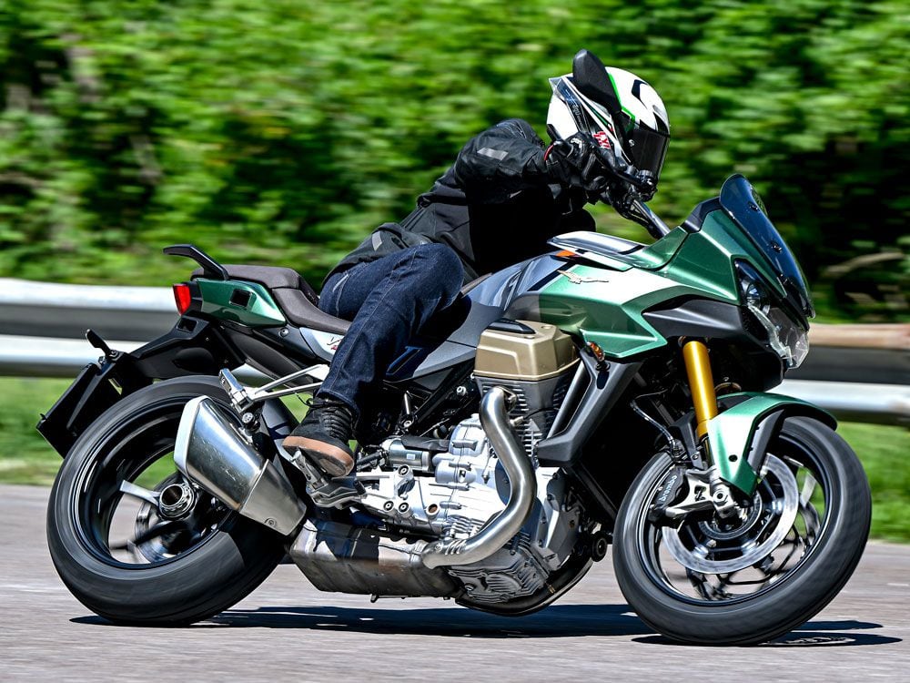 There is no question that Moto Guzzi’s V100 Mandello turns a new page for the 100-year-old company. The bike is fully modern from the wheels up.