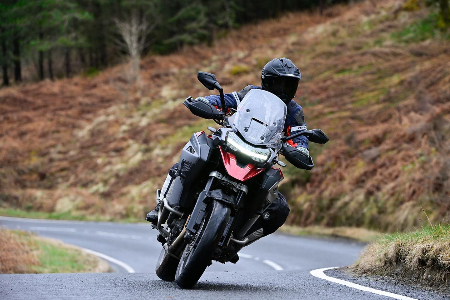 As part of the 2024 update, the GT models have improved cornering clearance—not that the roads were twisty enough or dry enough to get the peg feelers down.