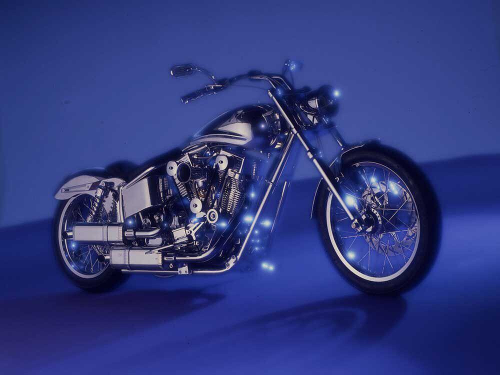 Miniature Harley Davidson Motorcycle Made of Aluminum Wire 