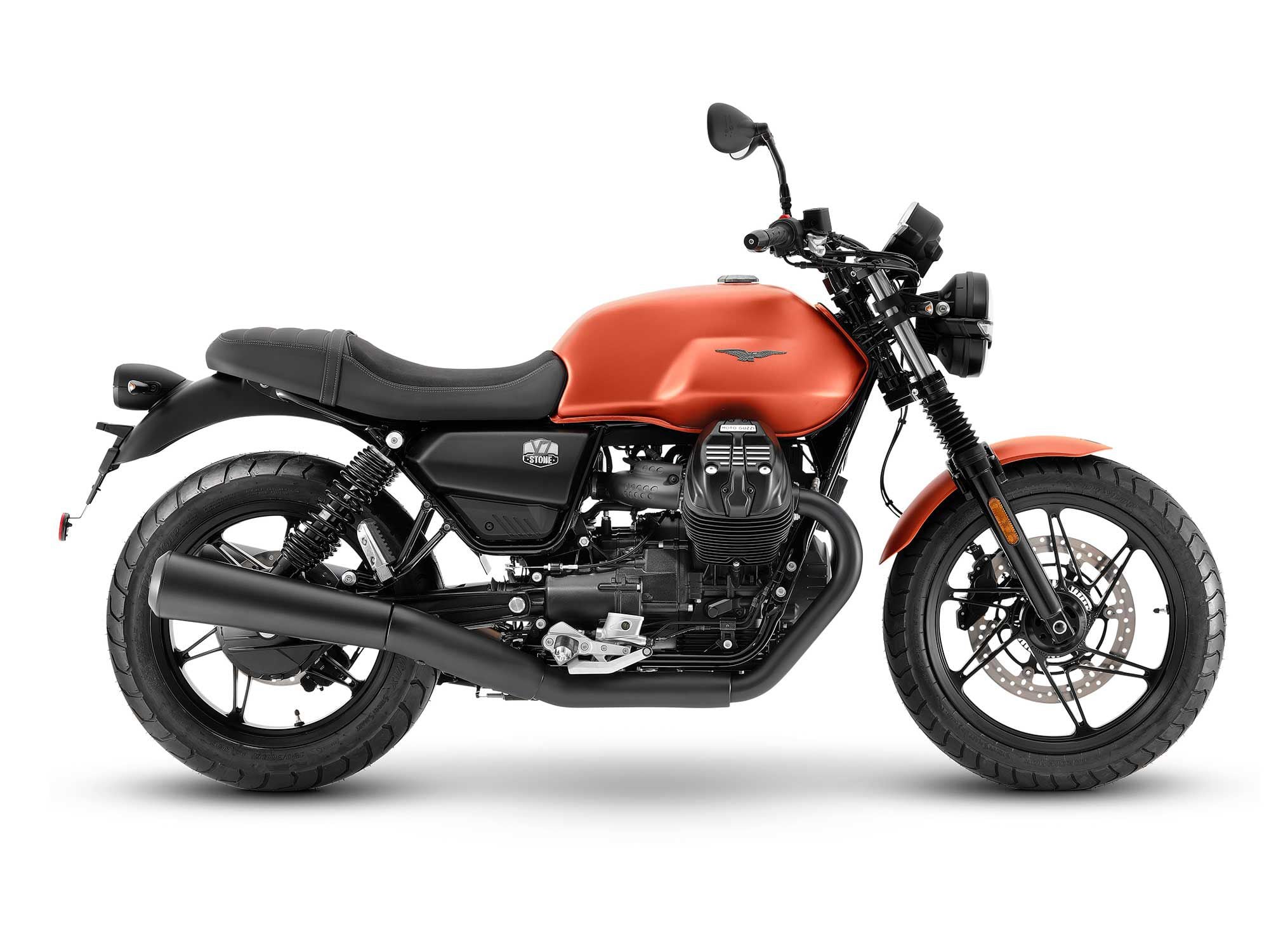 The V7 Stone in Copper Orange features a more minimalist attitude. |