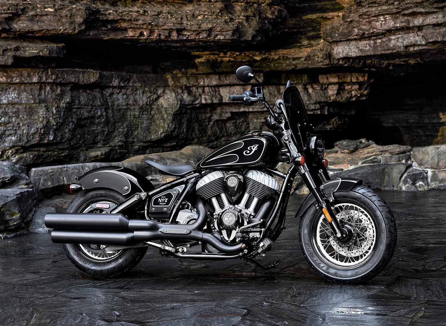 The Jack Daniel’s Limited Edition Indian Chief Bobber Dark Horse carries a price tag of $24,499 and will go on sale later in March.