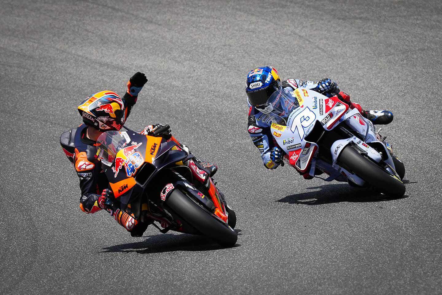 Jack Miller has some mid-race “words” for Alex Márquez.