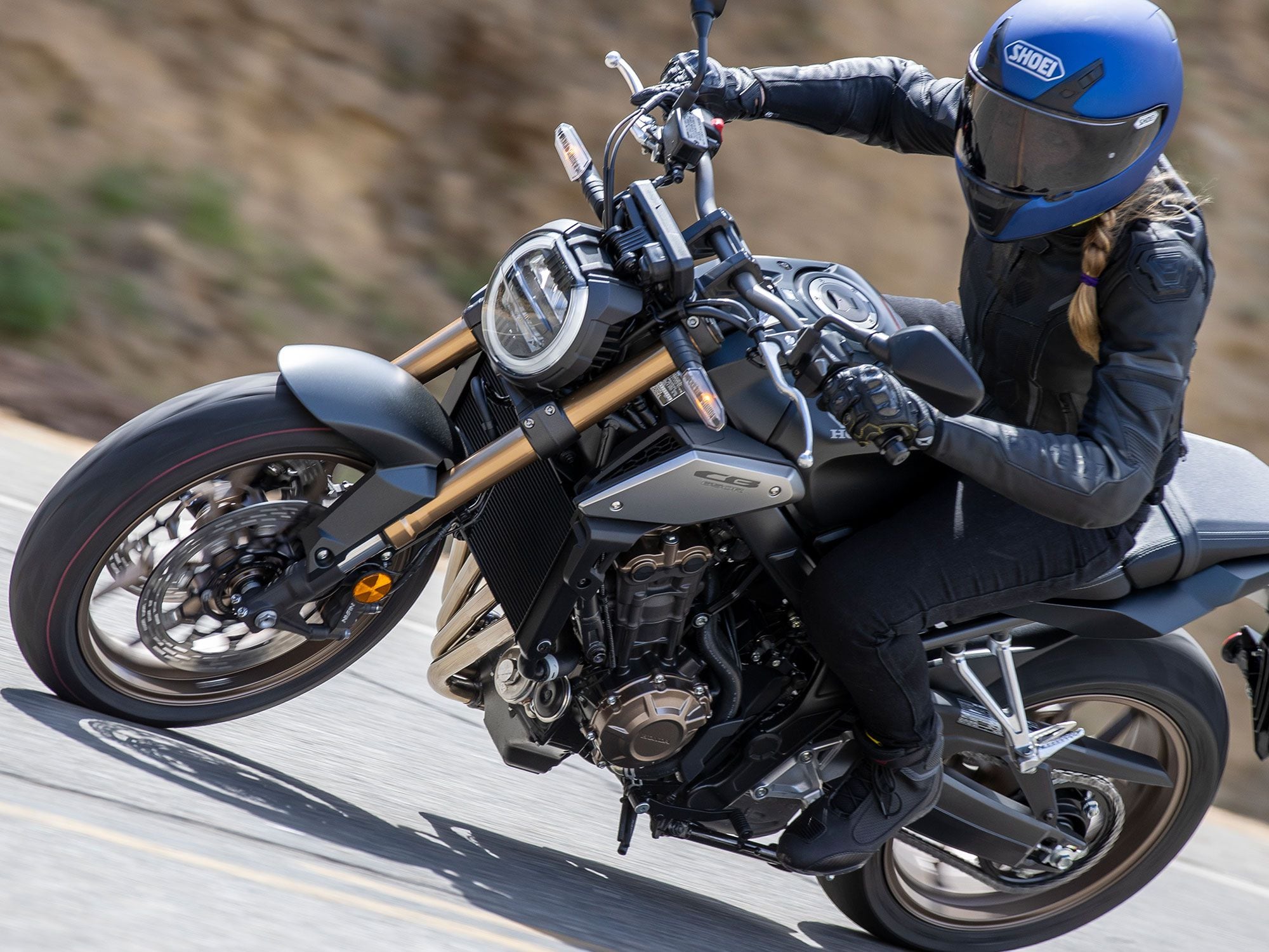 The upgrade to Showa’s Separate Function Fork Big Piston is claimed to be lighter in weight and more rigid than the previous version.