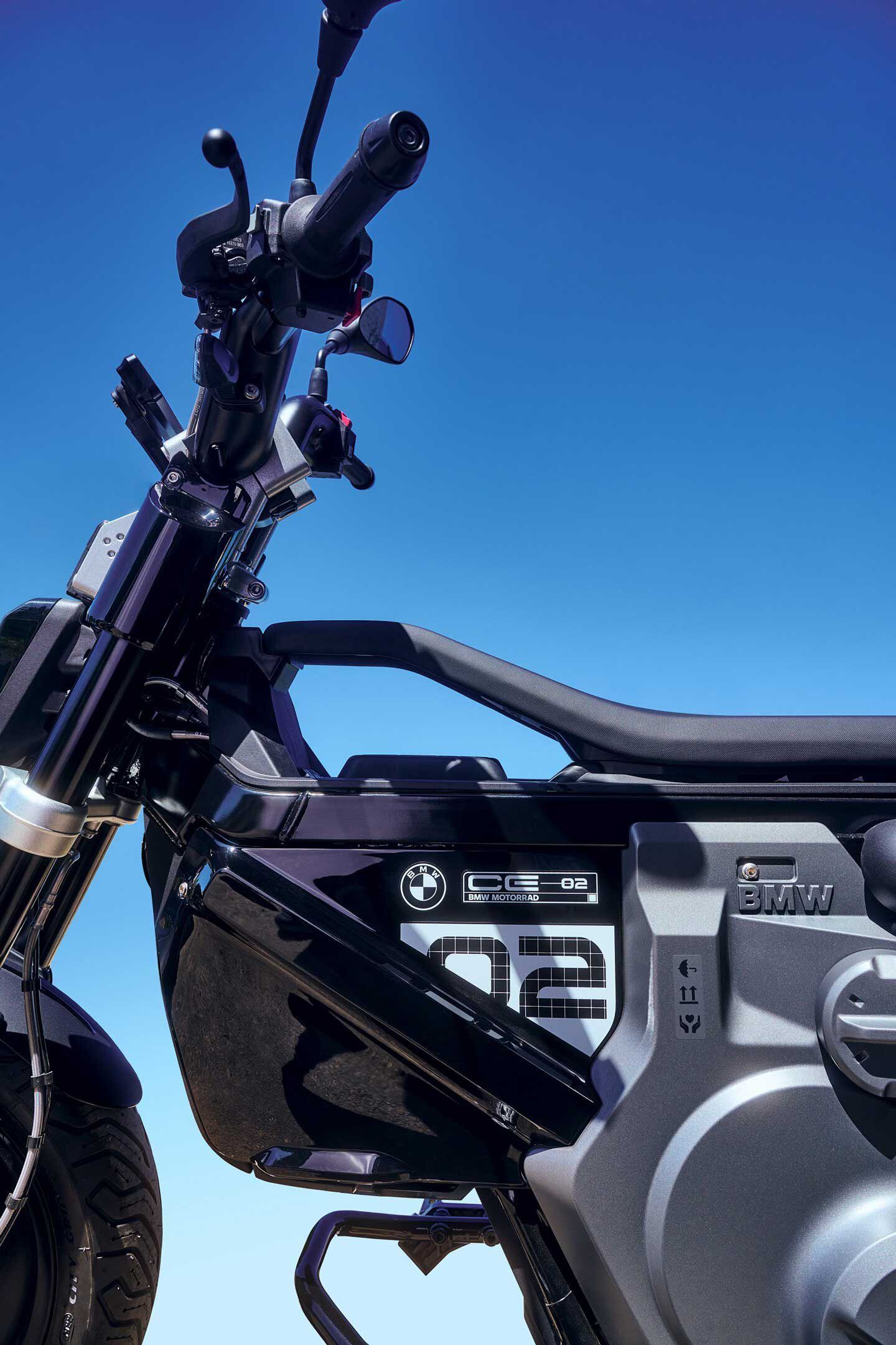 The CE 02 uses two removable lithium-ion batteries; the standard external charger will get them to 80 percent in about three hours.