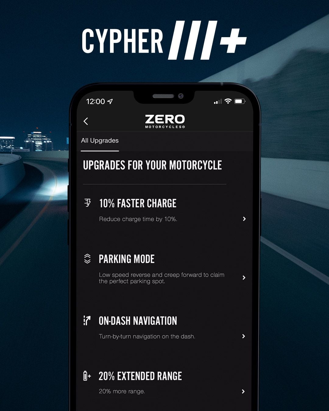 With the new Cypher III operating system, Zero now lets riders buy specific performance boosts for their bike, on their phone.