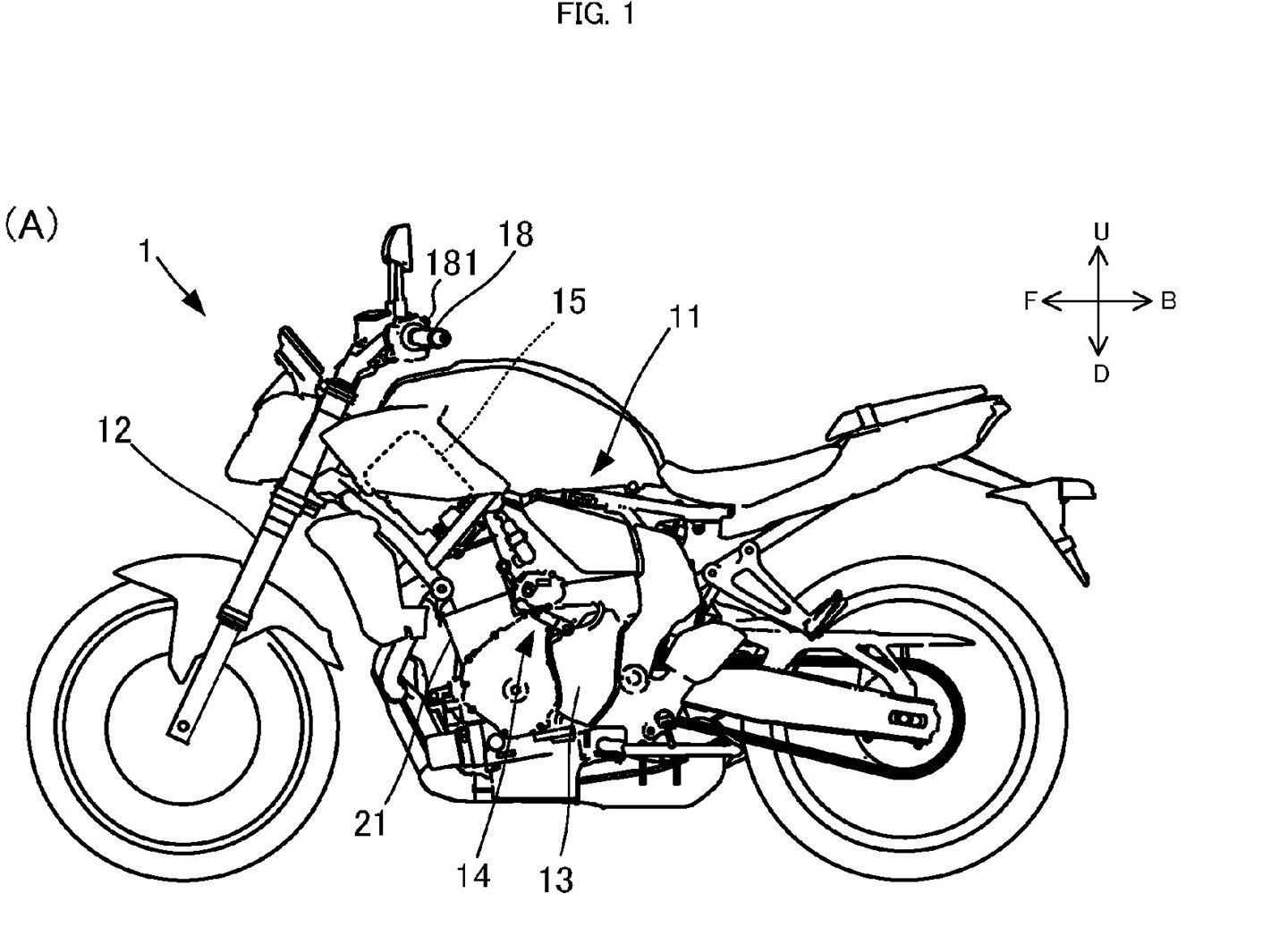 The illustration of a MT-07 shows the bar-mounted shift buttons (181).