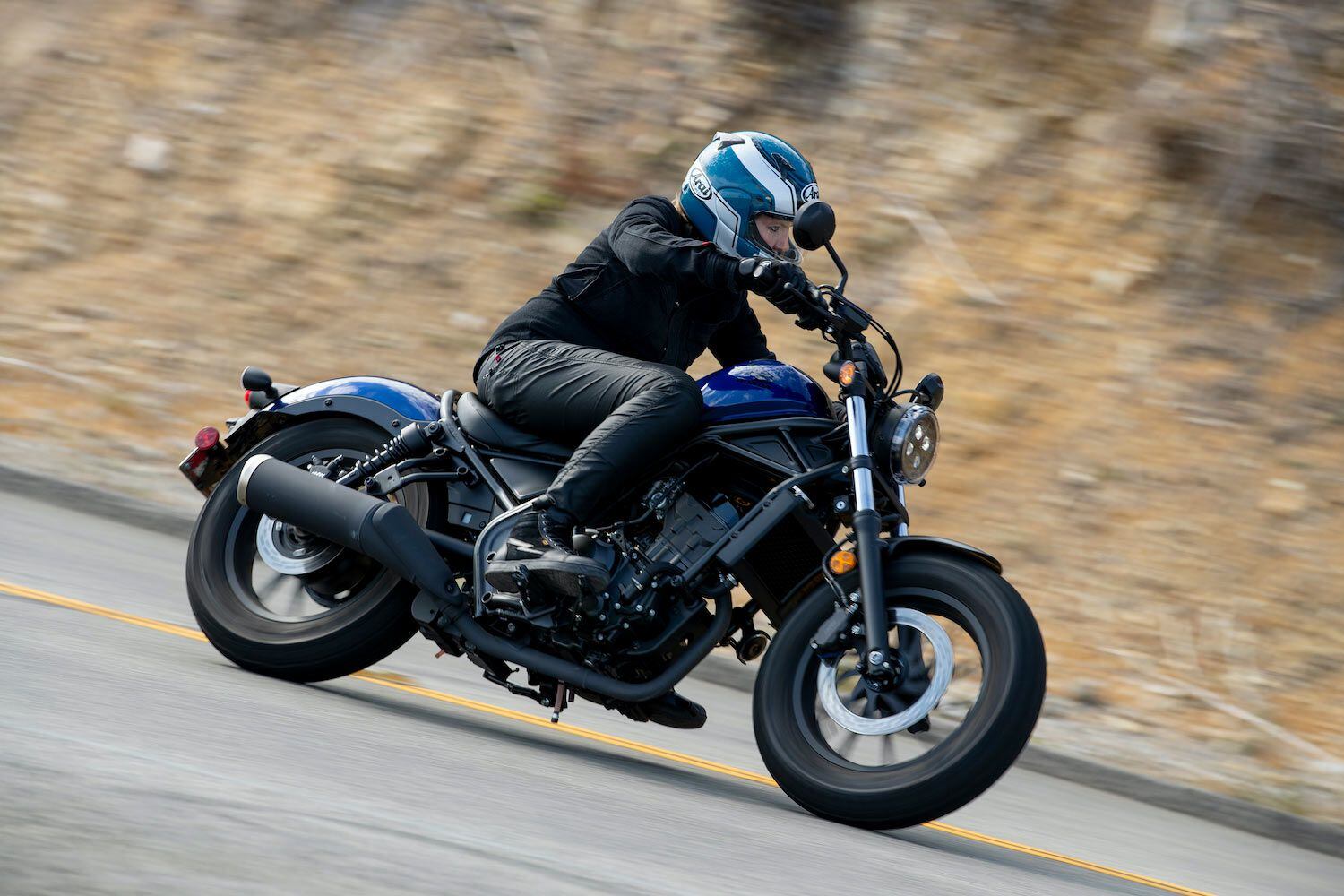 A color-matched steel rear fender looks sleek. The plastic front fender, however, seems like a cost-saving touch.