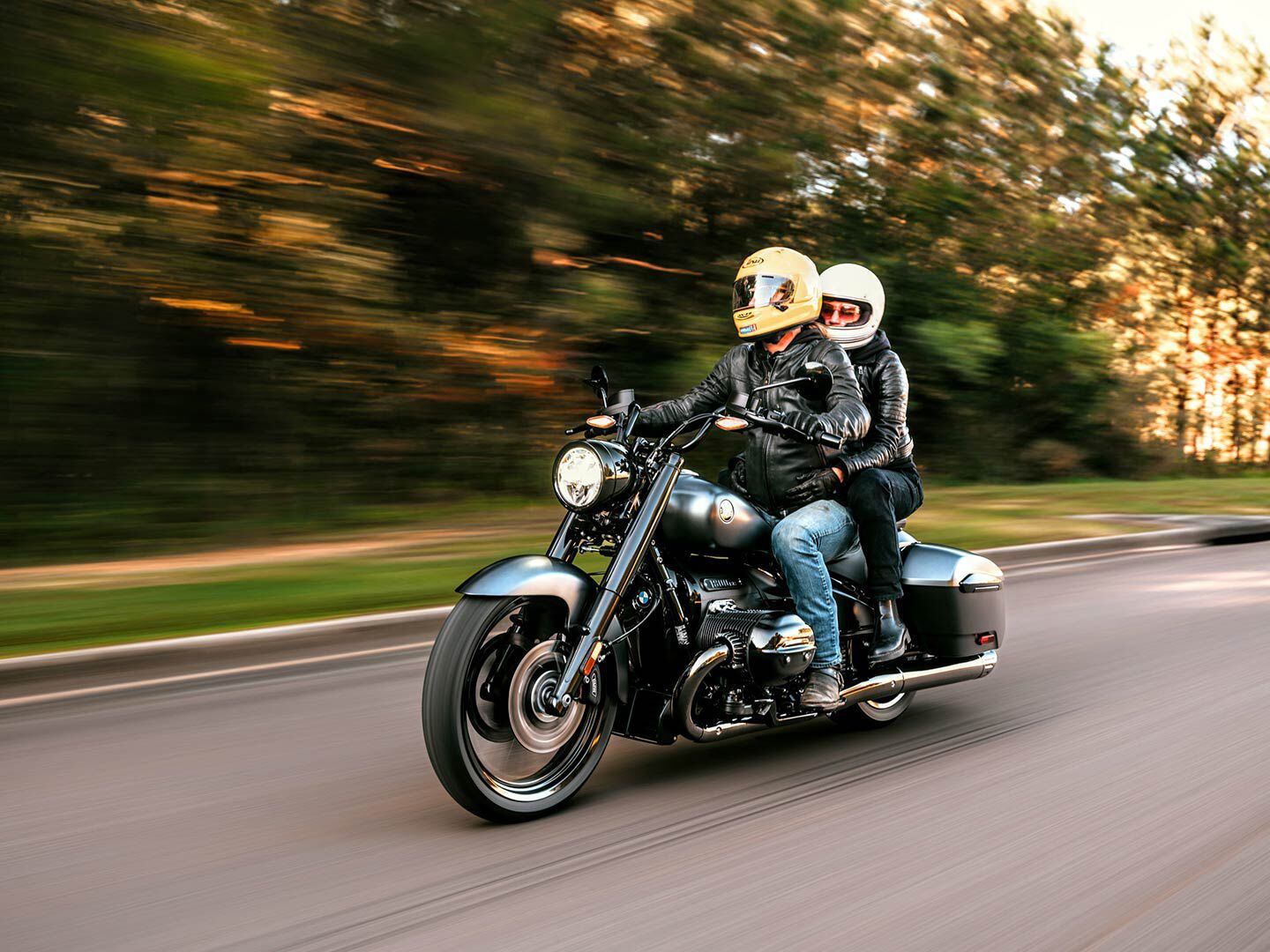 Riding two-up on the Roctane was more pleasant than expected. Despite the small passenger seat, it held up over two days of light touring.