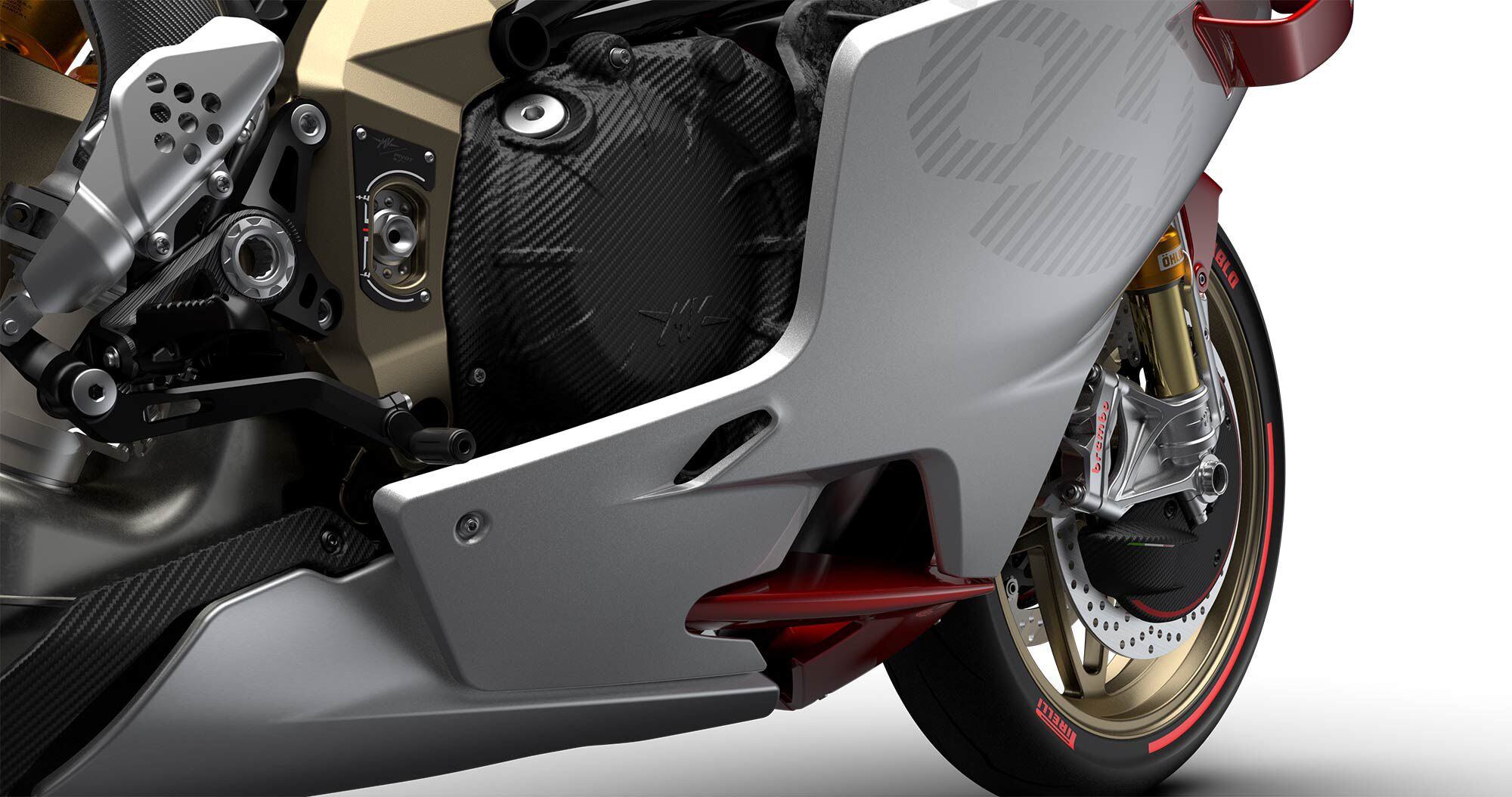 Carbon fiber everywhere. Of course the Superveloce’s bodywork is carbon, but check out its use in other componentry.