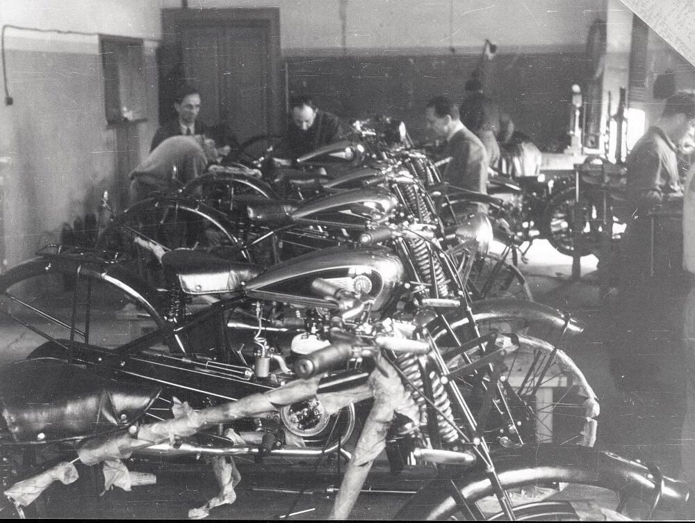 The early beginnings of MV Agusta motorcycle production.
