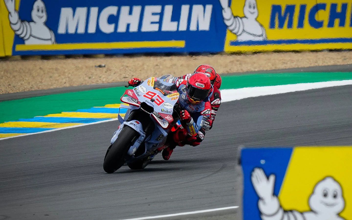 Marc Márquez made a last-lap pass for second.