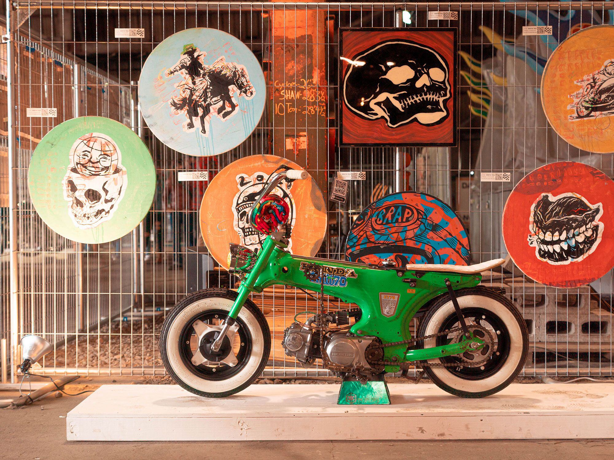 Honda Trail 70s have become real sweethearts of the custom scene lately, from chopper style to flat track to the classic lowrider cruiser style we see here.