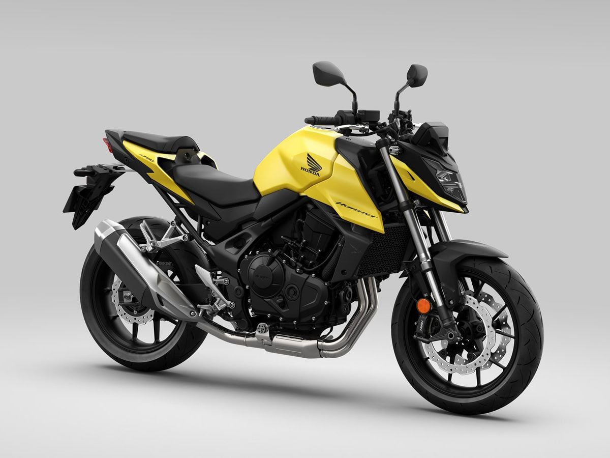 Honda CB750 in yellow.