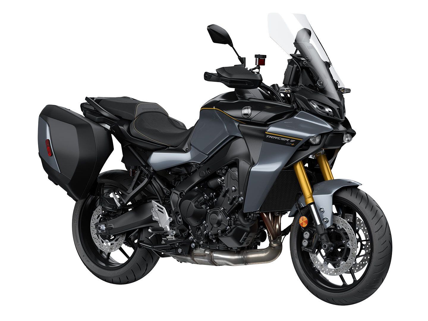 Sharp new two-tone color, new TFT dash, and new shield appear in 2024; large side-opening cases return, but now have built in dampers.