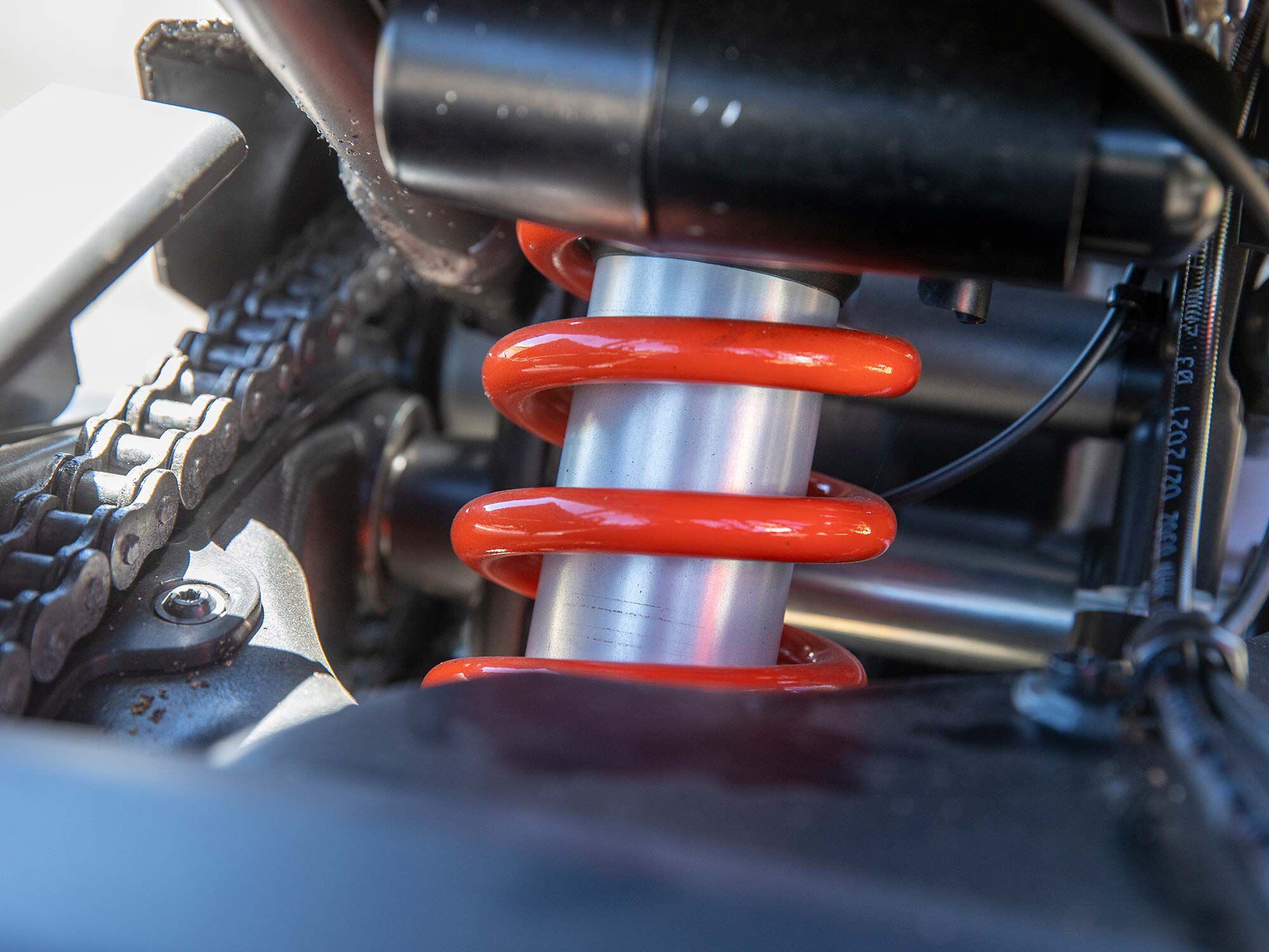 The Harley’s semi-active suspension is from Showa.