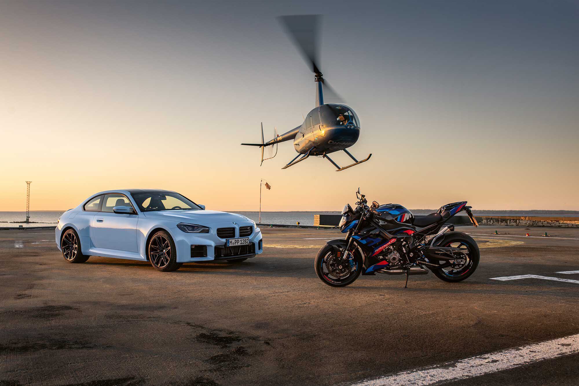 BMW makes no claims regarding the sudden dramatic appearance of helicopters, but we wouldn’t rule it out.