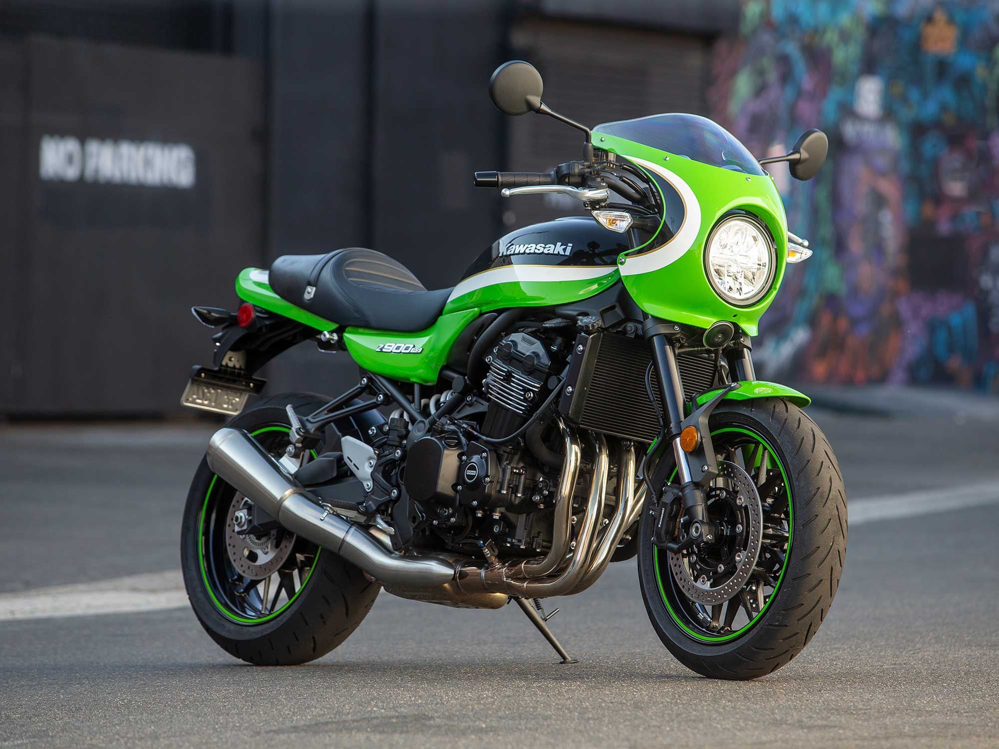 The 2020 Kawasaki Z900RS Cafe has a starting MSRP of $11,799, $500 more than the unfaired version.