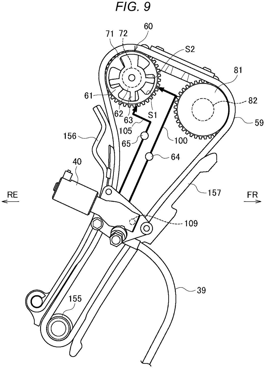 Side view of the actuator and cams on Hayabusa.