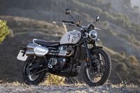 2024 Triumph Scrambler 1200 X parked on dirt road