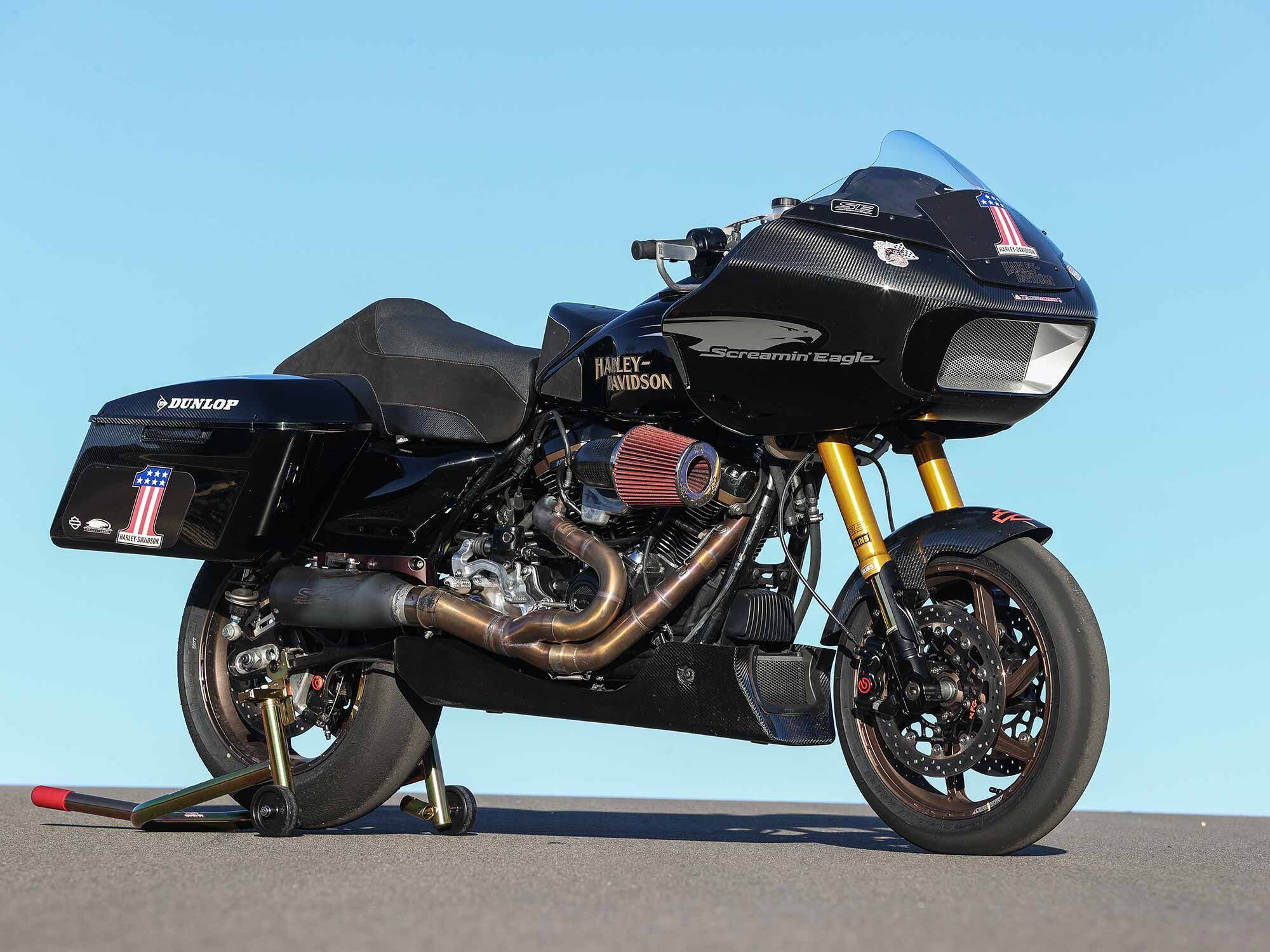 The Harley-Davidson Screamin’ Eagle Road Glide Special factory-built racebike is an all-American superbike, just built from a different platform.