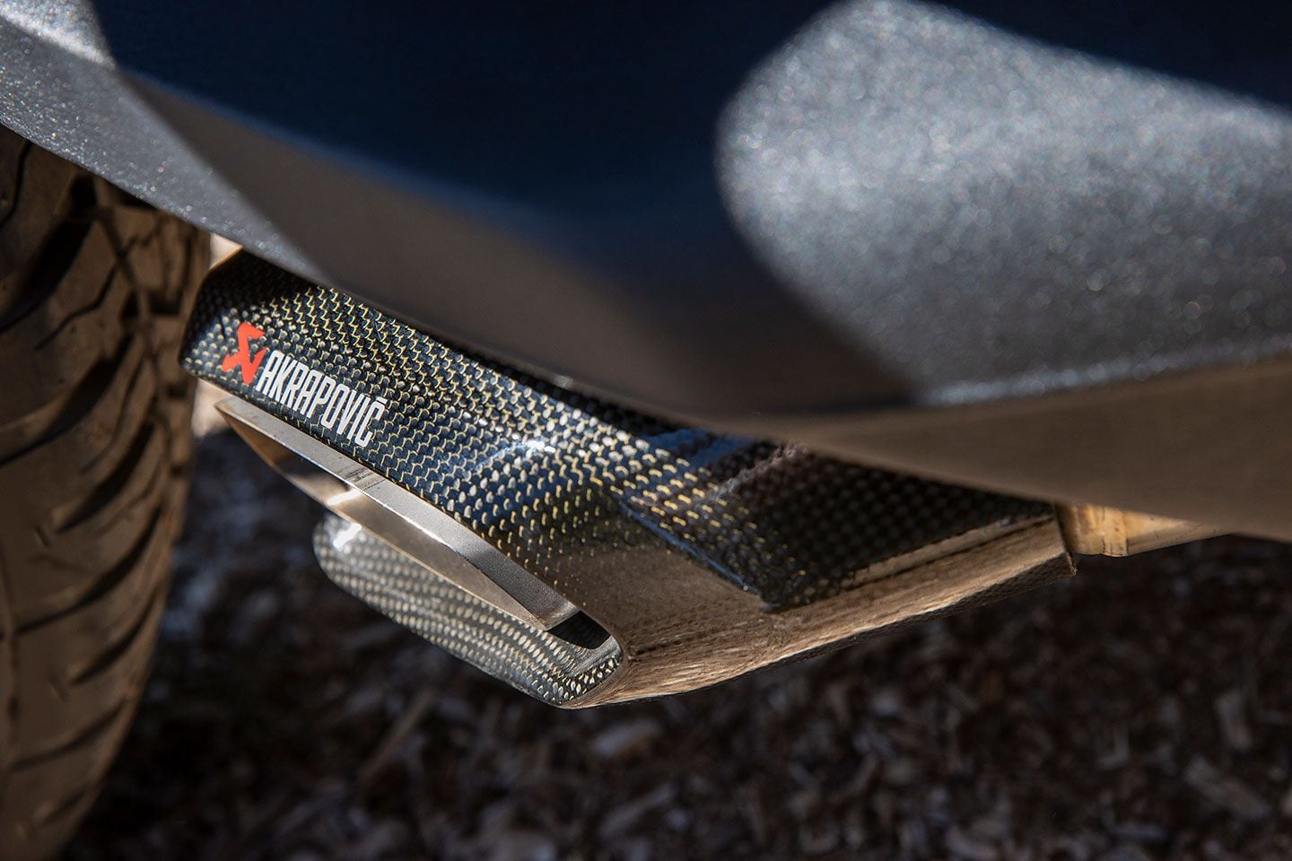 The 2023 Can-Am Ryker Rally comes equipped with an Akrapovič exhaust.