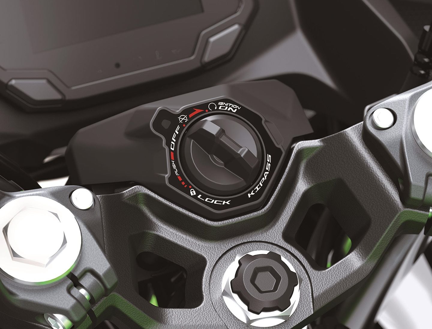 Kawasaki’s keyless ignition system: a luxurious choice for an entry-level sportbike.